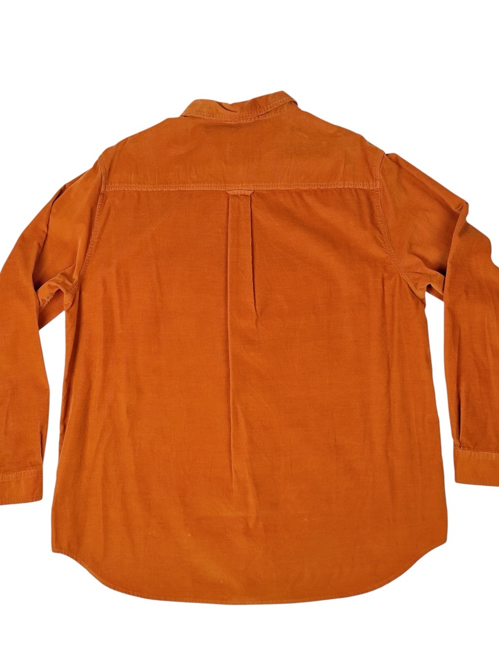 Cherokee Orange Corduroy Band Collar Button Up Shirt XL 100% Cotton - Picture 3 of 6
